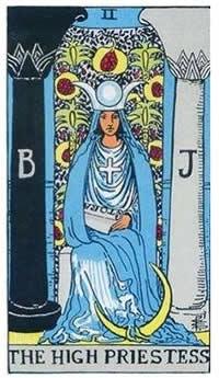 塔罗牌女祭司(女教皇)正位与逆位的含义解读-The High Priestess