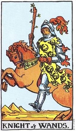 塔罗牌权杖骑士正位与逆位的含义解读-Knight of Wands