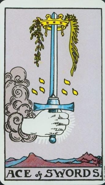 塔罗牌宝剑首牌(宝剑一)正位与逆位的含义解读-Ace of Swords