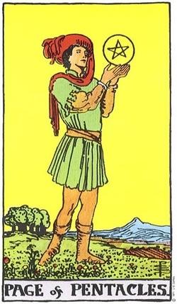 塔罗牌星币侍从正位与逆位的含义解读-Page of Pentacles